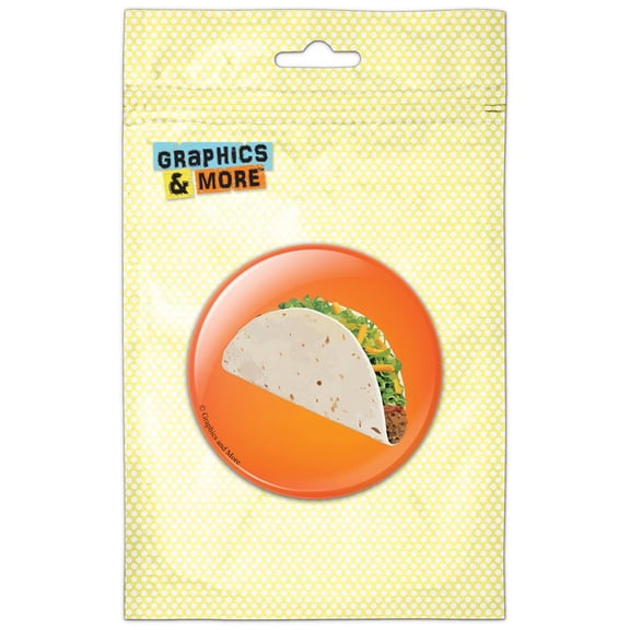 Taco Orange Refrigerator Button Magnet