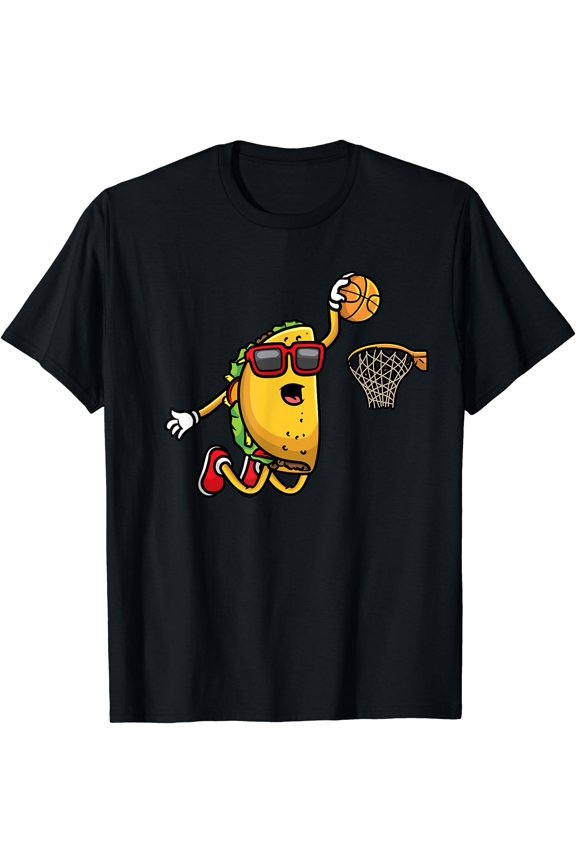 Taco Playing Basketball Mexican Cinco De Mayo Kids Men T-Shirt, Unisex T-Shirt