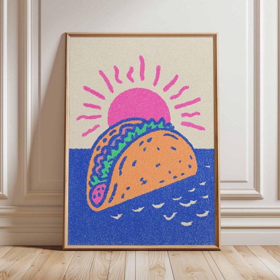 Taco Pop Art Mexican Kitchen Poster UNFRAMED PAPER POSTER, Home Decor