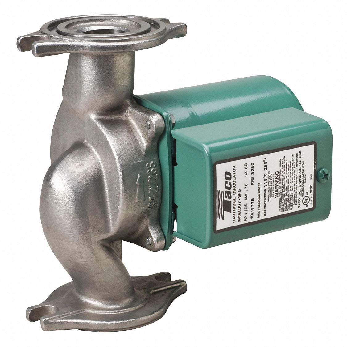 Taco Potable Circulating Pump,Flanged,1/25HP 007-SF5 - Walmart.com
