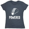 thumbnail image 1 of Taco Powered Sarcastic Humor Novelty Funny Women's Casual Tees, 1 of 3