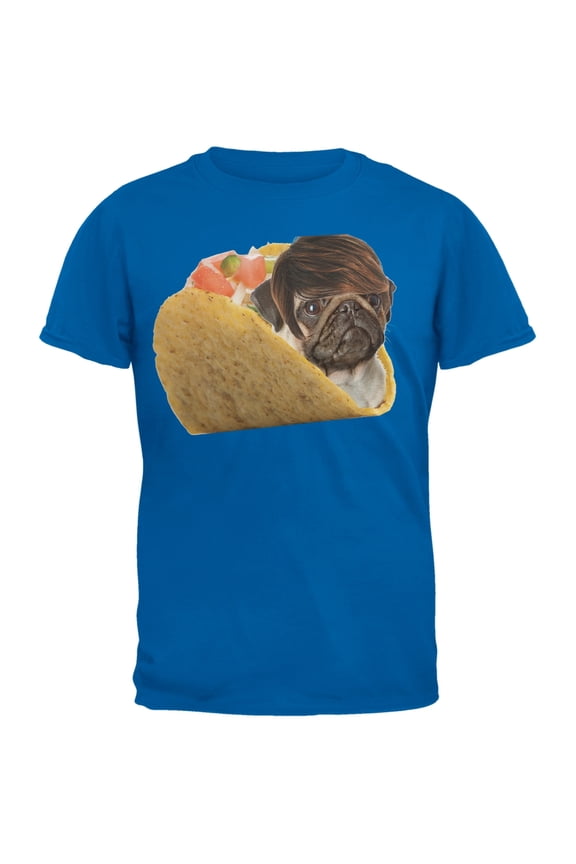 Taco Pug Blue Youth T-Shirt - X-Large(18)