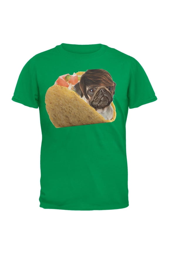 Taco Pug Green Youth T-Shirt - Large(14/16)