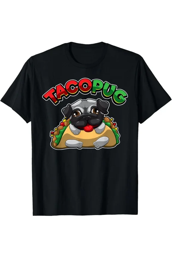 Taco Pug Mexican Food Design T-shirt
