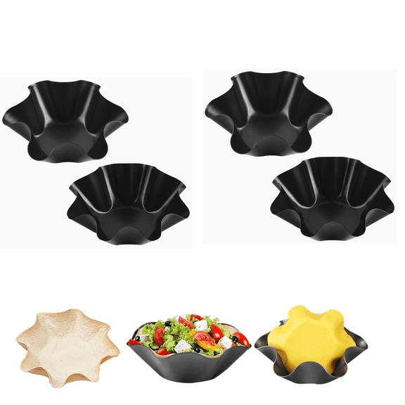 Taco Salad Bowl Maker Molds, 4 Packs Non Stick Carbon Steel Baking Bowls Tortilla Bowl Maker Shell Pans Taco Shell Maker(wwx)