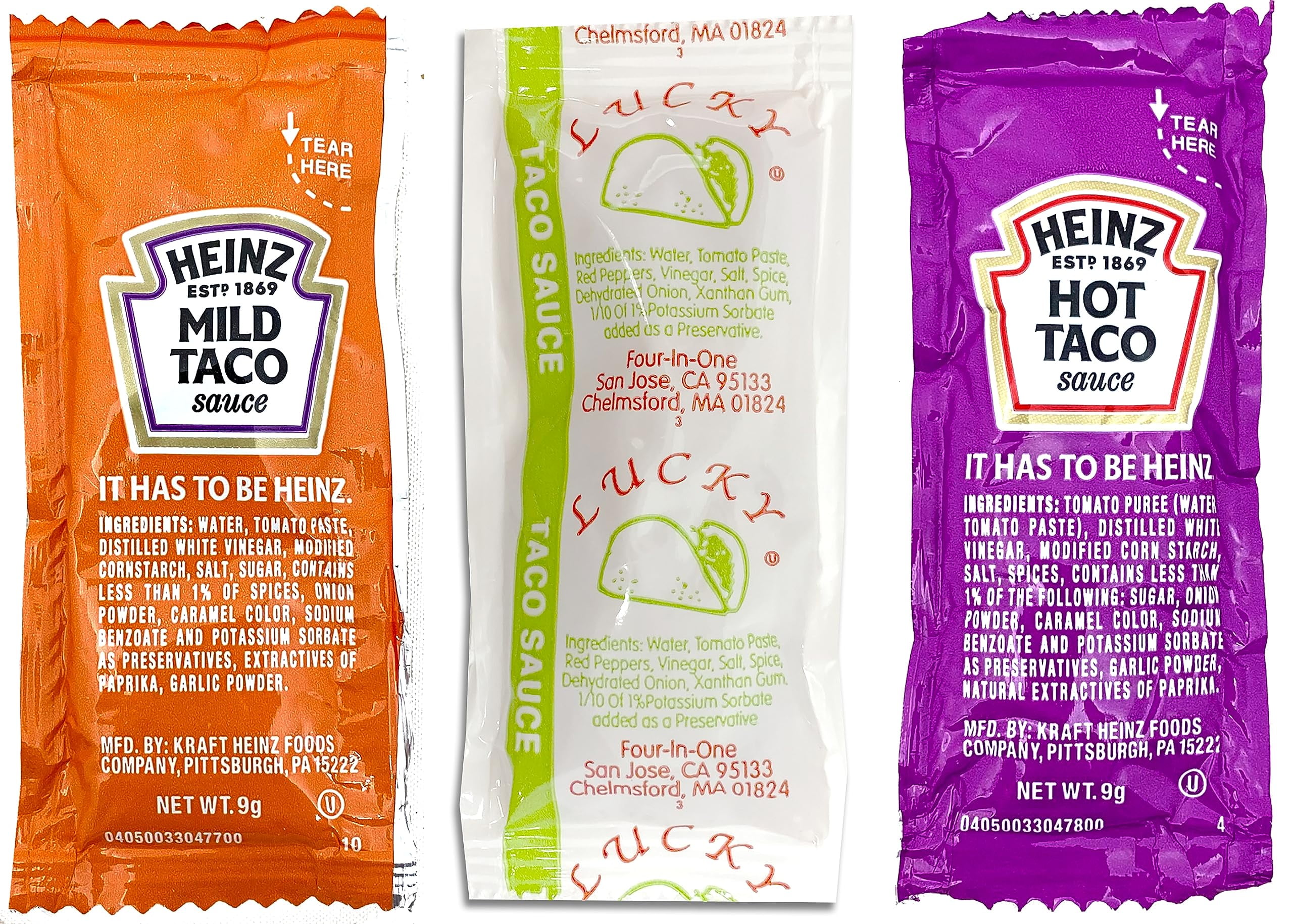 Taco Sauce Packets Individual Condiment Packets Variety Pack Mild and