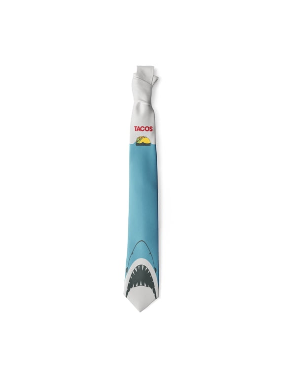 Taco Shark Necktie Funny Ties for Men Shark Tie Mens Novelty Neckties Taco Necktie