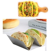 Taco Shell Stand Up Holders Premium Stainless Steel Oven & Dishwasher Safe Taco Holder, Holds 2 Tacos Each Keeping Shells Neat & Upright