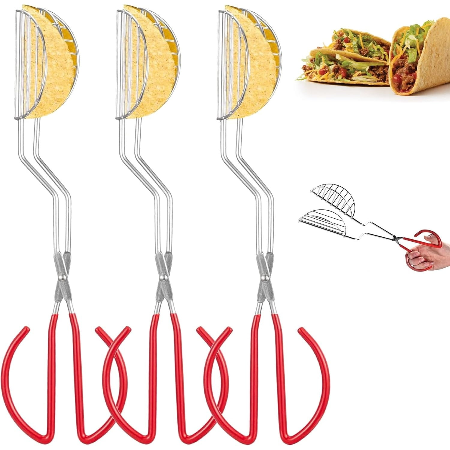 Taco Shell Tong - U-Shaped Taco Shells, Stainless Steel Taco Maker ...