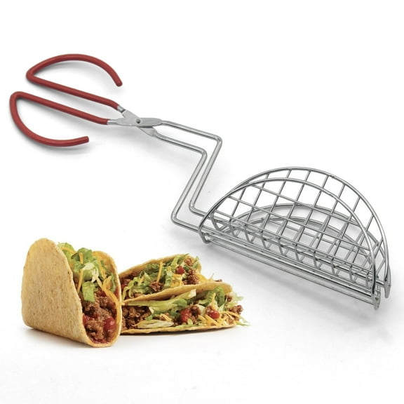 Taco Shell Tongs for Frying by StarBlue - 1 Units 6 Inch Easy-Grip Tool for Making Crispy Taco Shells - Heat-Resistant and Dishwasher Safe