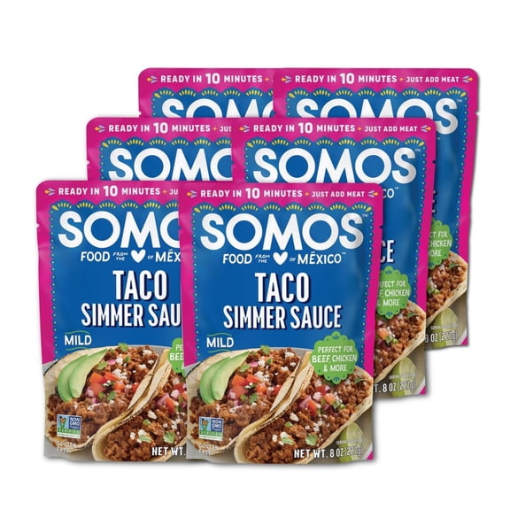 SOMOS Taco Simmer Sauce, 8oz Pouch, 6 Pack
