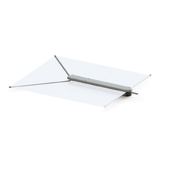 TACO Marine T10-3000-4 ShadeFin with White Fabric, Bag and Fixed Rod Holder Mount Kit - Black
