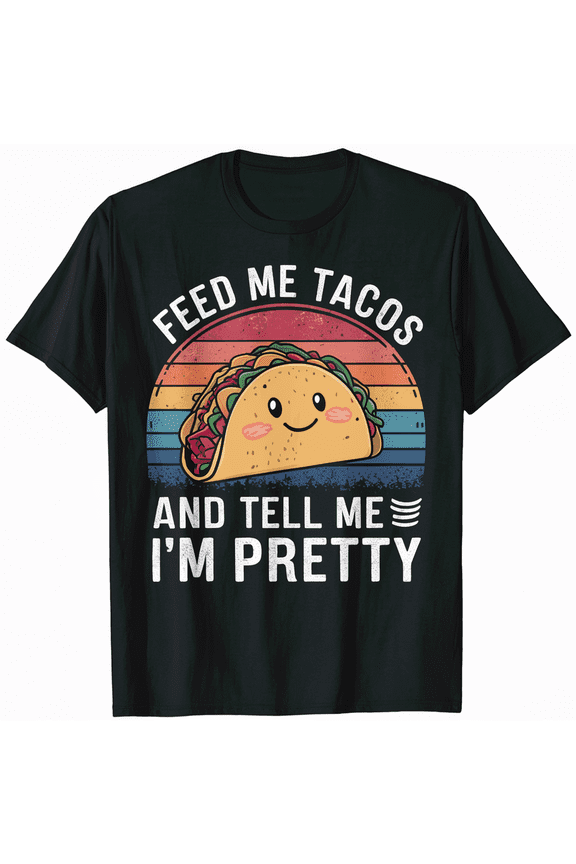 Taco Time Retro Vintage Graphic T-Shirt for Men Women