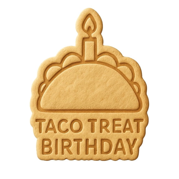 Taco Treat Birthday Cookie Cutter & Stamp, Fondant & Clay - 4x3