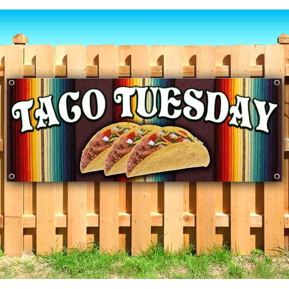 Taco Tuesday 13 oz Vinyl Banner With Metal Grommets