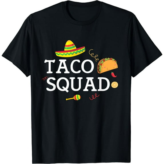Taco Tuesday Apparel Taco Squad T-Shirt Black Small