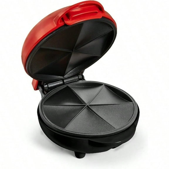 Taco Tuesday Deluxe 10inch 6Wedge Electric Quesadilla Maker with Extra Stuffing Latch Red