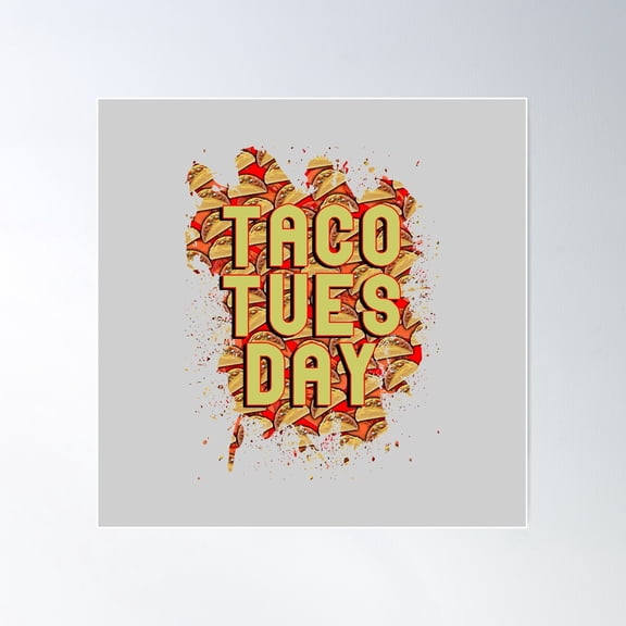 Taco Tuesday Poster Wall Art, Modern Wall Decor For Living Room Bedroom, 16x16 UNFRAMED