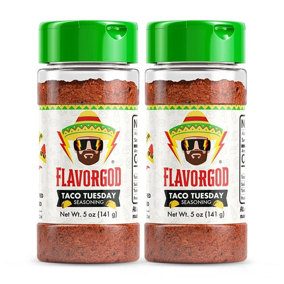 Taco Tuesday Seasoning (Double Pack), Taco Spices, Low Salt Taco Seasoning, Low Sodium Taco Seasonings, Gluten Free Taco Mix, Sugar Free Taco Seasoning by Flavor God (Flavorgod)