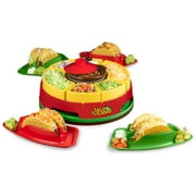 Taco Tuesday Lazy Susan Taco Bar, Perfect for Tacos, Burritos, Nachos, Fajitas, 20-Oz. Warming Pot, Includes 4 Taco Holders