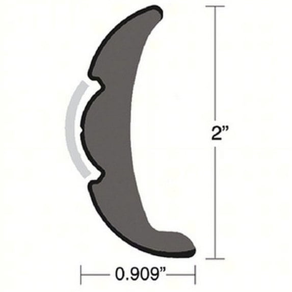 Taco V219906BKA60D V219906BKA60D; Rigid Vinyl Flex Core Rub Rail Black 2 60 Foot