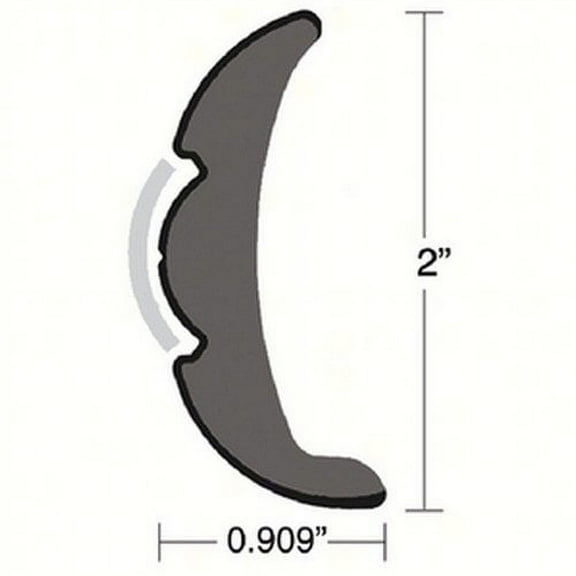 Taco V219906BKA60D V219906BKA60D; Rigid Vinyl Flex Core Rub Rail Black 2 60 Foot