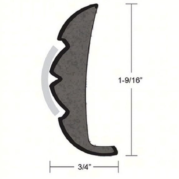 Taco V219959WHC50D V219959WHC50D; Rigid Vinyl Flex Core Rub Rail White 1-9/16 50 Foot