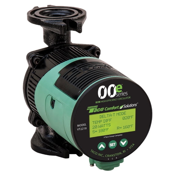 Taco Vt2218-hy2-4c1a00 Vt2218 Series ECM High-Efficiency Circulator With Universal Flange Orientation - 1650-4200 Rpm, 110-120 V,8-1/8 x 6 x 3-1/4