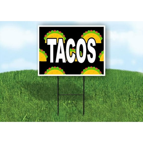 Taco With Taco Background Yard Sign Road Sign (Excluding Stand) SIZE: 8" x 12"