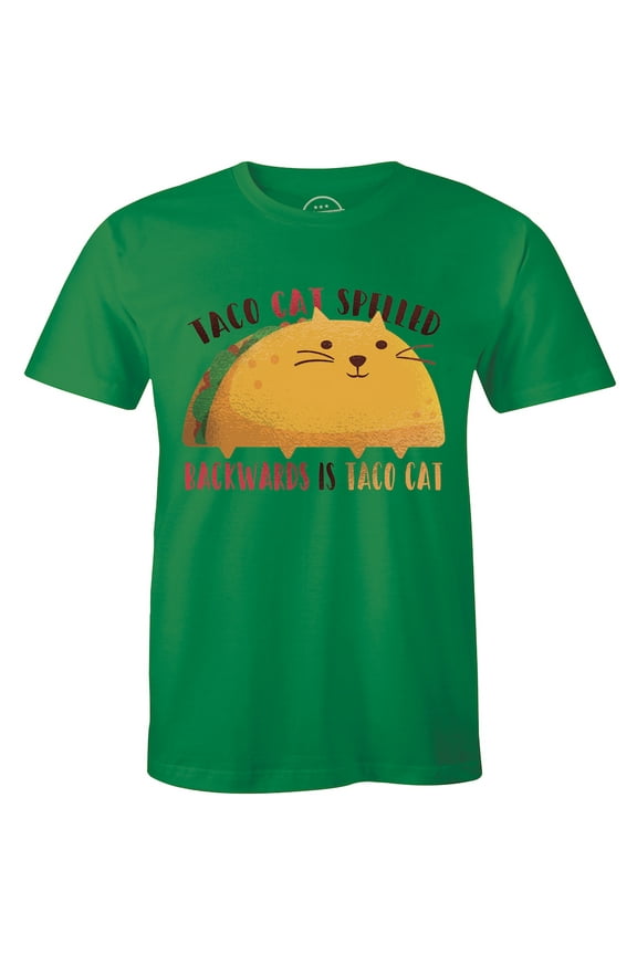 Taco cat Spelled Backwards is Taco cat Graphic Funny Cat for Men Gift T-Shirt