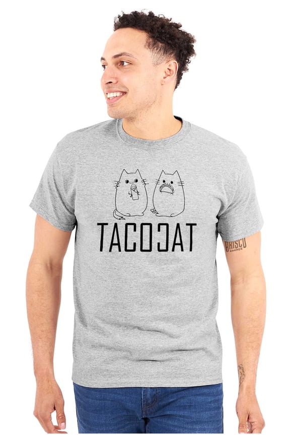 TacoCat Spelled Backwards is Taco Cat Plus Size Crewneck Graphic Tee Shirt Brisco Brands 2X