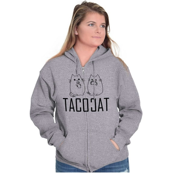 TacoCat Spelled Backwards is Taco Cat Zip Up Hoodie Men's Women's Brisco Brands S