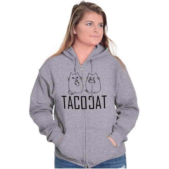 TacoCat Spelled Backwards is Taco Cat Zip Up Hoodie Men's Women's Brisco Brands S
