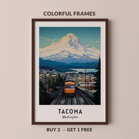 Tacoma Travel City Cityscape Poster , Poster Print Only