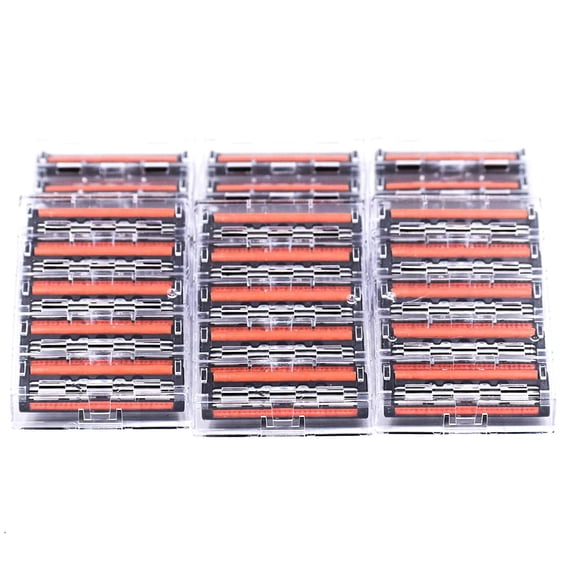 Taconic Shave Triple Blade Razor Cartridges for Atra, Atra Plus, Vector & Contour Razor Handles- 30 count-orange