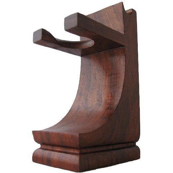 Taconic Shave's Mission Style Wood Shave Stand for Razor and Brush - Walnut Finish