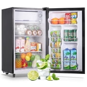 Tacool 3.2 Cu.ft Mini Fridge with Freezer, Single Door Small Refrigerator Silver, New