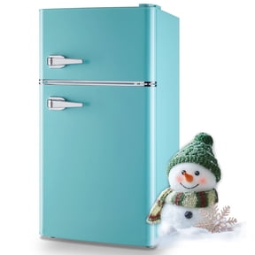 Tacool 3.5 Cu.ft Retro Mini Fridge with Freezer, 2 Door Small Refrigerator with 7 Adjustable Thermostat for Home, Blue