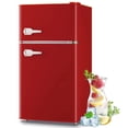 thumbnail image 1 of Tacool 3.5 Cu.ft Retro Mini Fridge with Freezer, 2 Door Small Refrigerator with 7 Adjustable Thermostat for Home, Red, 1 of 7