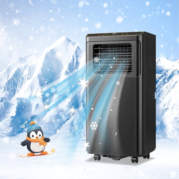 Tacool Black 8000 BTU ASHRAE Portable Air Conditioner with Window Kits, Covers up to 250Sq. Ft., Ac Units with Dehumidifier and Fan