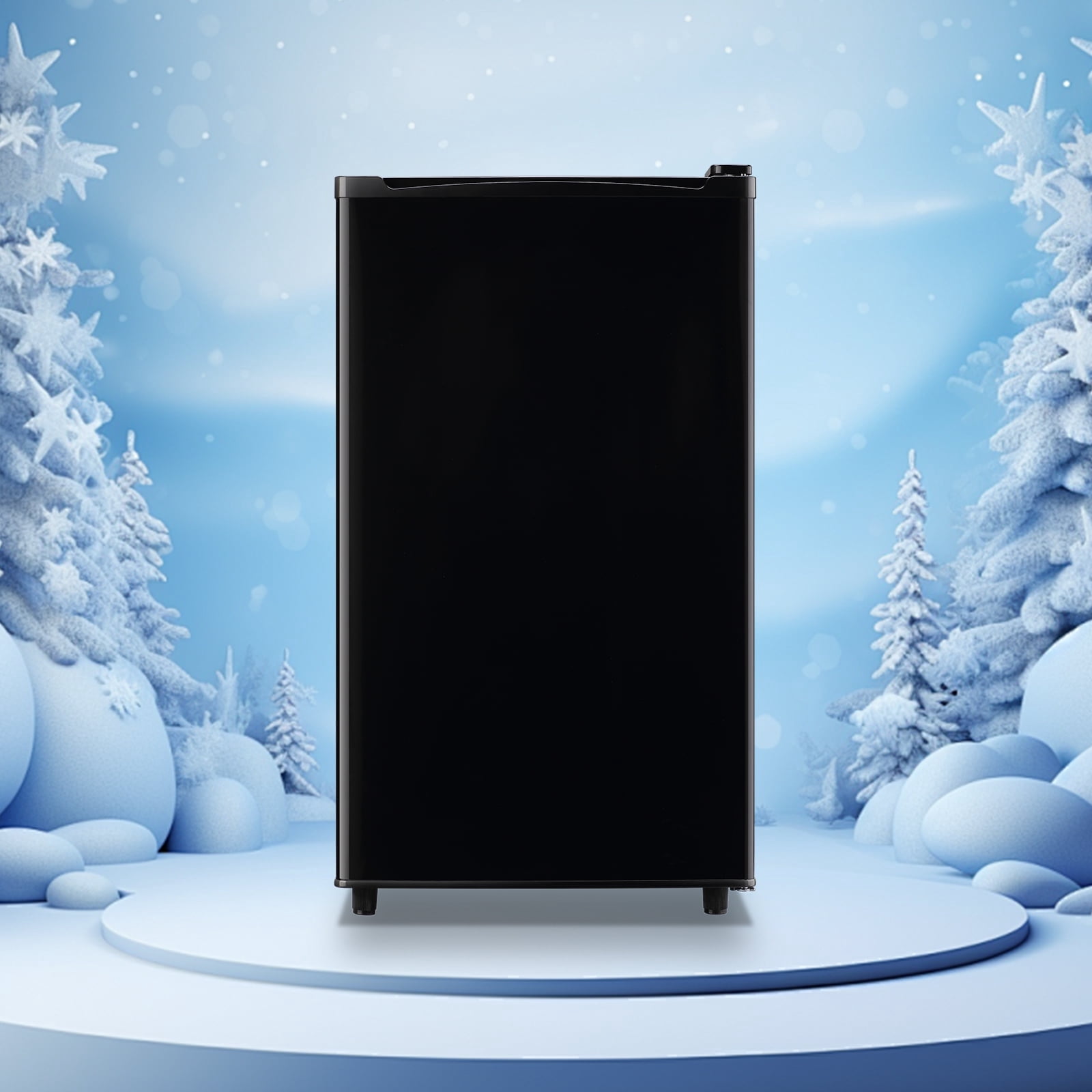 Tacool Single Door Mini Fridge with Freezer Apartment Size Refrigerator 3.2Cu.ft Energy Saving, Black, New