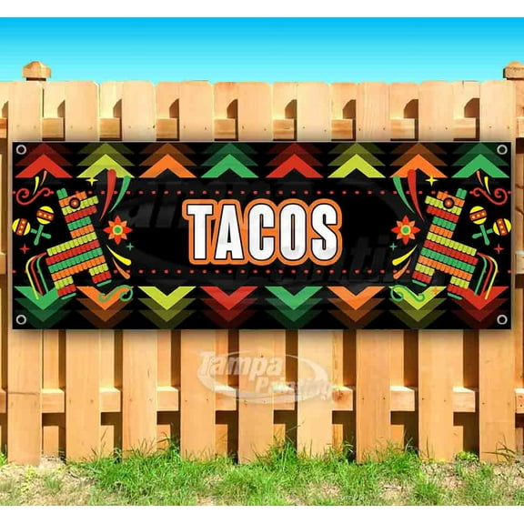 Tacos 13 oz Vinyl Banner With Metal Grommets