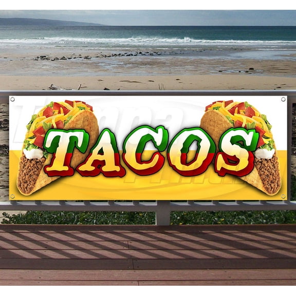 Tacos 13 oz Vinyl Banner With Metal Grommets