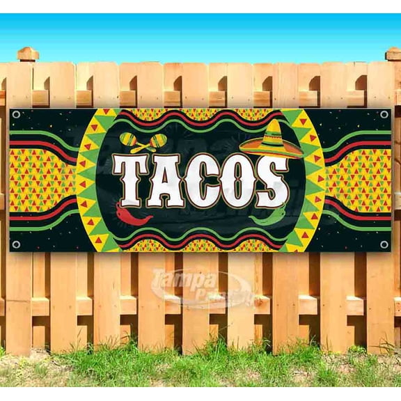 Tacos 13 oz Vinyl Banner With Metal Grommets
