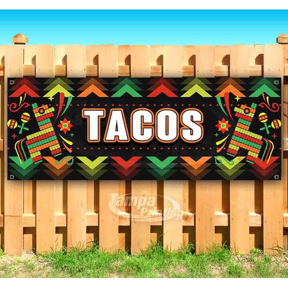Tacos 13 oz Vinyl Banner With Metal Grommets
