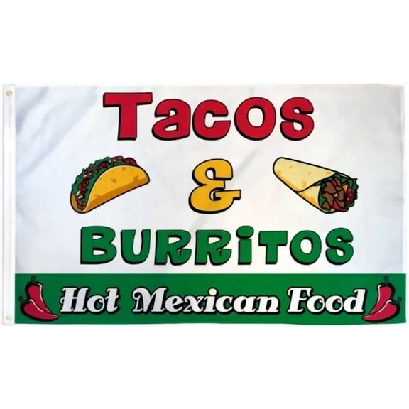 Tacos And Burritos Flag 3X5Ft Tacos Burritos Banner Food Comida Concessions Flag