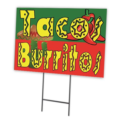 Tacos And Burritos Full Color Double Sided Sidewalk Signs