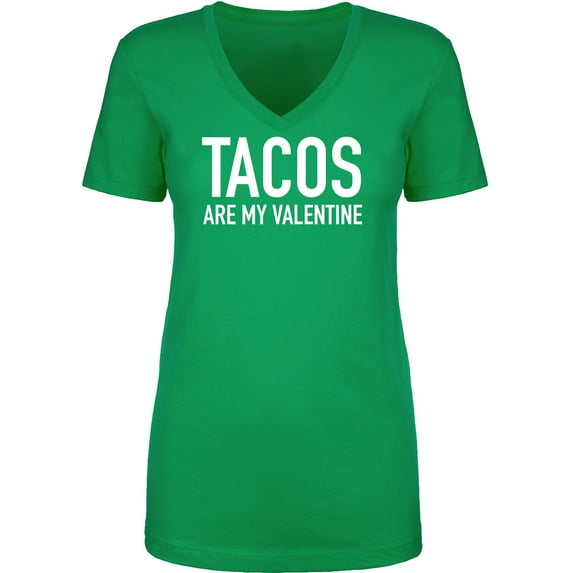 Tacos Are My Valentine Womens V-Neck Tee