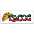 thumbnail image 1 of Tacos Banner 36" X 96" Heavy Duty 13 Oz Vinyl Banners with Grommets Single Sided, 1 of 4