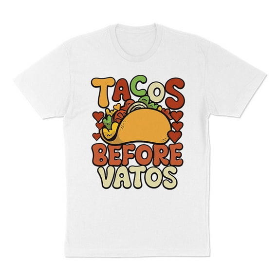 Tacos Before Vatos Shirt Unisex X-Small White